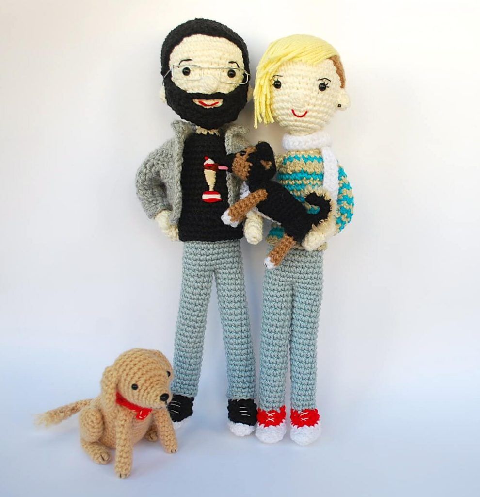 retrato personalizadopareja con perros basado en el libro AmiguruME