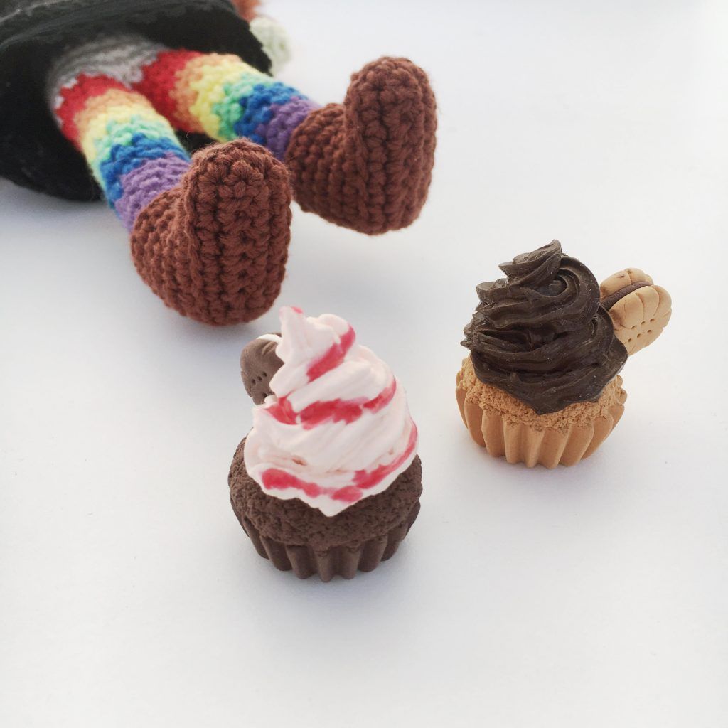 Cupcakes de arcilla polimérica para amigurumis