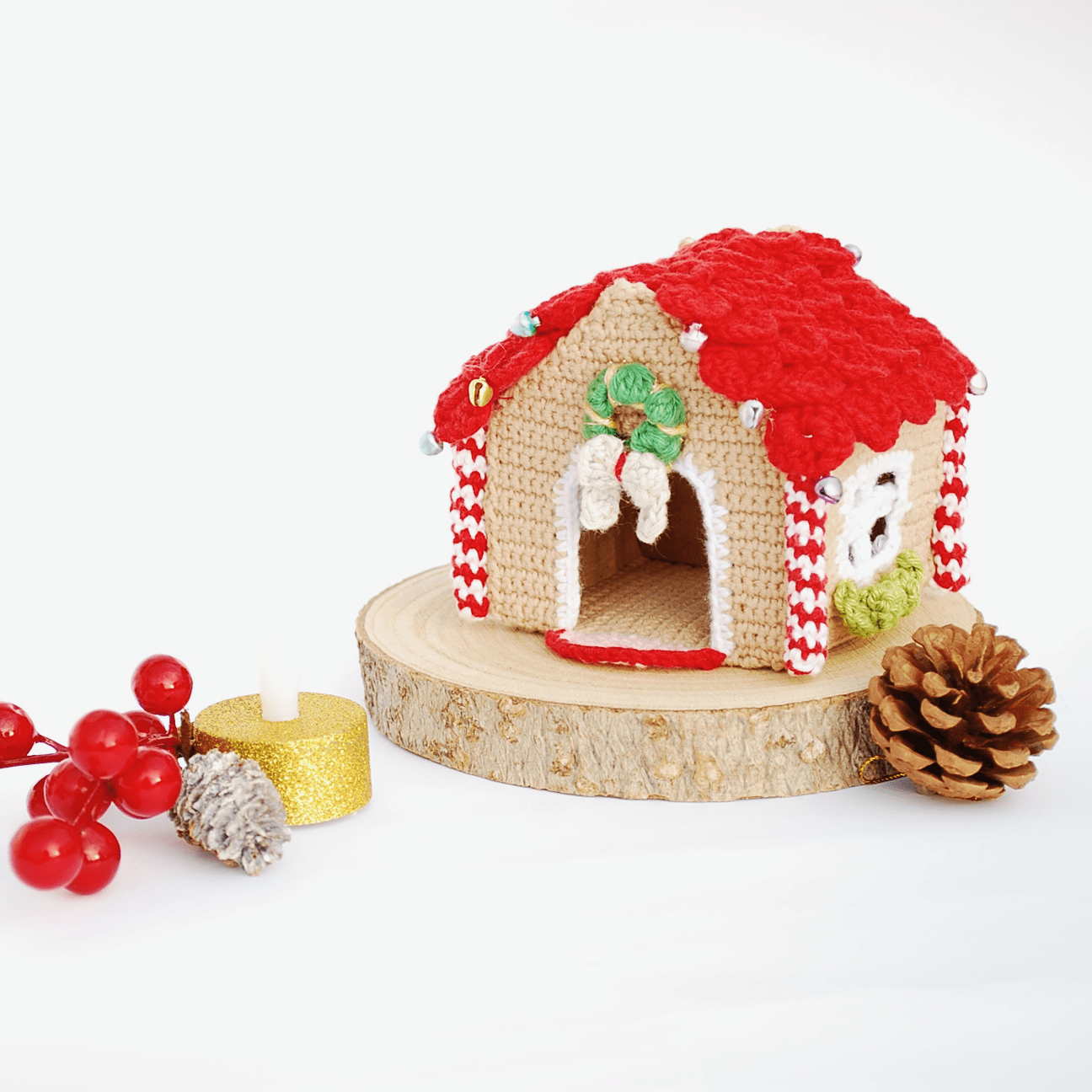 casita de jengibre de amigurumi
